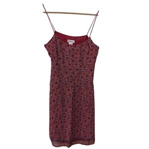 Tessuto Slip Dress sz 4 Red Multi Floral Medallion 90s Vintage Viscose